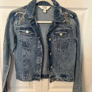 Miss Selfridge Embellished Denim Jacket Size 2